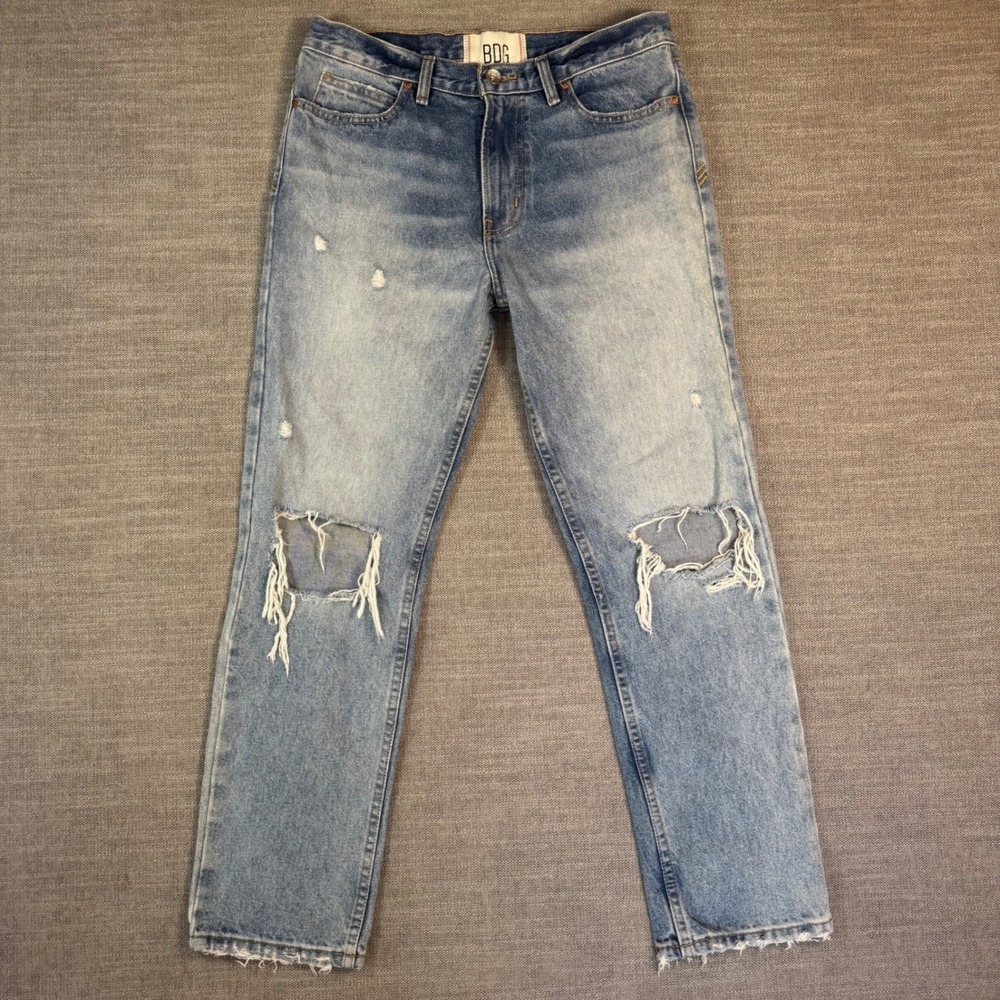 BDG Urban Outfitters Vintage Slim‎ Fit Jeans 29/30 Light Wash Distressed Denim